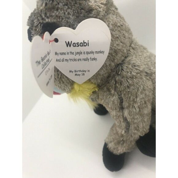 TY Beanie Boos 9" Medium WASABI Baboon Plush Stuff - Picture 3 of 7